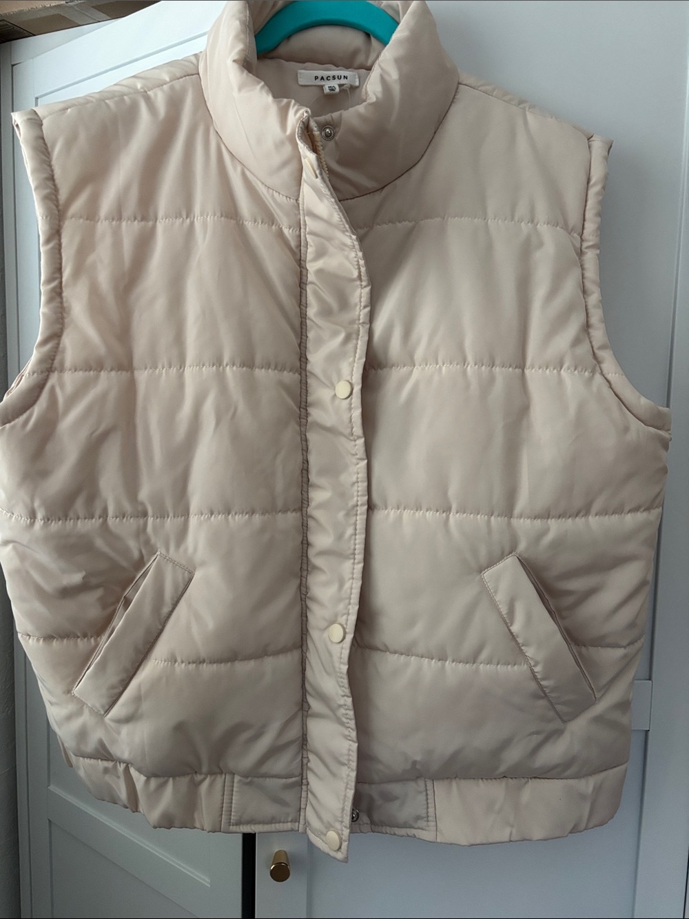 NWT PacSun Neutral Beige Quilted Puffer Vest